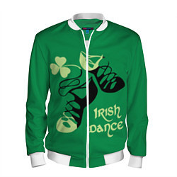 Бомбер мужской Ireland, Irish dance, цвет: 3D-белый