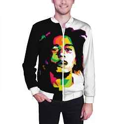 Бомбер мужской Bob Marley: Colors, цвет: 3D-белый — фото 2