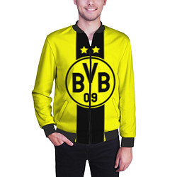 Бомбер мужской BVB FC: Yellow line, цвет: 3D-черный — фото 2