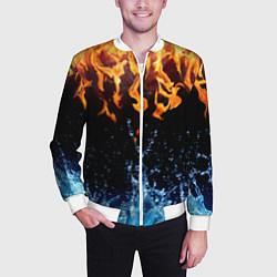 Бомбер мужской Две стихии, цвет: 3D-белый — фото 2