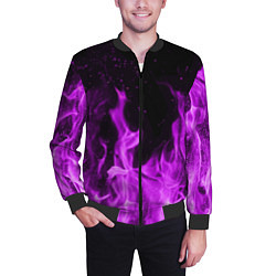 Бомбер мужской Фиолетовый огонь, цвет: 3D-черный — фото 2