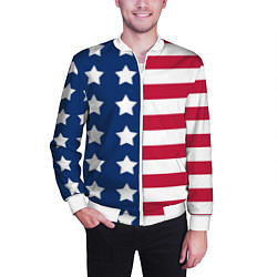 Бомбер мужской USA Flag, цвет: 3D-белый — фото 2