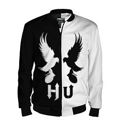 Бомбер мужской HU: Black & White, цвет: 3D-черный