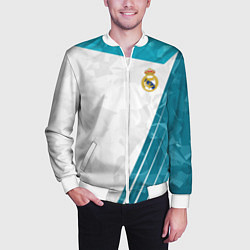 Бомбер мужской FC Real Madrid: Abstract, цвет: 3D-белый — фото 2