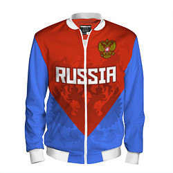 Бомбер мужской Russia Red & Blue, цвет: 3D-белый