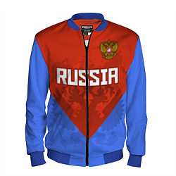 Бомбер мужской Russia Red & Blue, цвет: 3D-синий