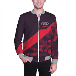 Бомбер мужской Audi: Red Pixel, цвет: 3D-меланж — фото 2