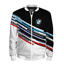 Бомбер мужской BMW BRAND COLOR БМВ, цвет: 3D-белый