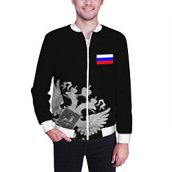 Бомбер мужской Russia: Black Collection, цвет: 3D-белый — фото 2