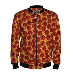 Бомбер мужской Пицца пепперони, цвет: 3D-черный