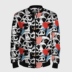 Бомбер мужской Funny Pandas, цвет: 3D-черный