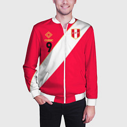 Бомбер мужской Форма сборной Перу #9, цвет: 3D-белый — фото 2