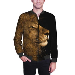 Бомбер мужской Песчаный лев, цвет: 3D-черный — фото 2