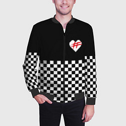 Бомбер мужской ФРЕНДЗОНА: ЧБ, цвет: 3D-черный — фото 2