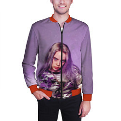 Бомбер мужской Billie Eilish: Violet Fashion, цвет: 3D-красный — фото 2
