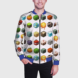 Бомбер мужской Minecraft Cubes, цвет: 3D-синий — фото 2