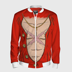 Мужской бомбер One Piece грудь Луффи со шляпой для косплея