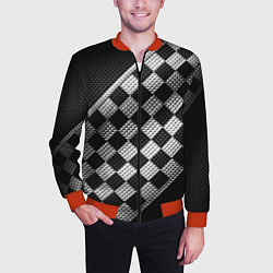 Бомбер мужской Финишная лента в клетку, цвет: 3D-красный — фото 2