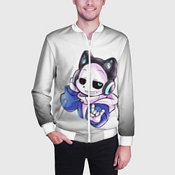 Бомбер мужской UNDERTALE, цвет: 3D-белый — фото 2