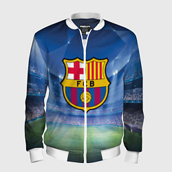 Бомбер мужской FC Barcelona, цвет: 3D-белый