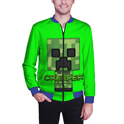 Бомбер мужской MINECRAFT CREEPER, цвет: 3D-синий — фото 2