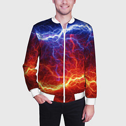 Бомбер мужской Лёд и огонь, цвет: 3D-белый — фото 2