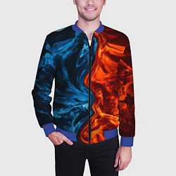 Бомбер мужской Огонь и вода, цвет: 3D-синий — фото 2
