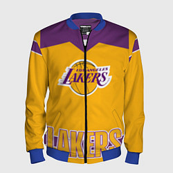 Бомбер мужской Los Angeles Lakers, цвет: 3D-синий