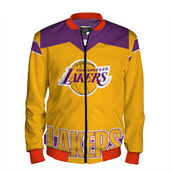 Бомбер мужской Los Angeles Lakers, цвет: 3D-красный