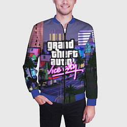 Бомбер мужской Grand Theft Auto Vice City, цвет: 3D-синий — фото 2