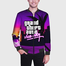 Бомбер мужской GTA:VICE CITY, цвет: 3D-черный — фото 2