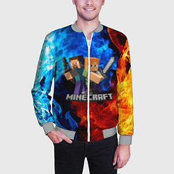 Бомбер мужской MINECRAFT, цвет: 3D-меланж — фото 2