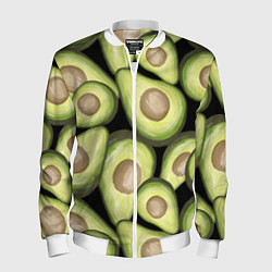 Бомбер мужской Avocado background, цвет: 3D-белый