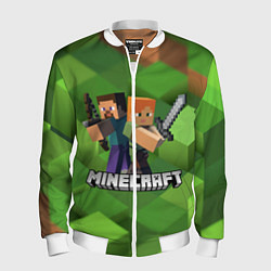 Бомбер мужской MINECRAFT, цвет: 3D-белый