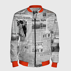 Мужской бомбер Газета Newspaper
