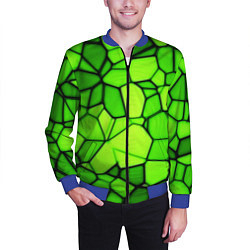 Бомбер мужской Зеленая мозаика, цвет: 3D-синий — фото 2