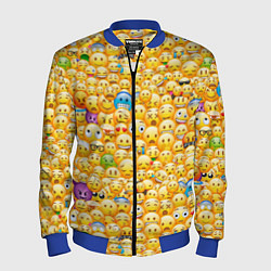 Бомбер мужской Смайлики Emoji, цвет: 3D-синий