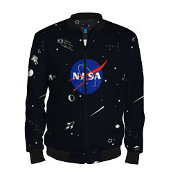 Бомбер мужской NASA, цвет: 3D-черный
