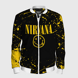 Бомбер мужской NIRVANA, цвет: 3D-белый