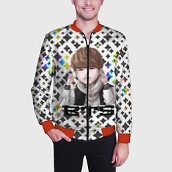 Бомбер мужской BTS, цвет: 3D-красный — фото 2