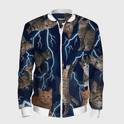 Бомбер мужской Коты, цвет: 3D-белый