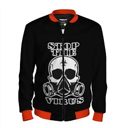 Бомбер мужской Stop The Virus, цвет: 3D-красный