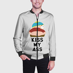 Бомбер мужской Kiss My Ass, цвет: 3D-черный — фото 2