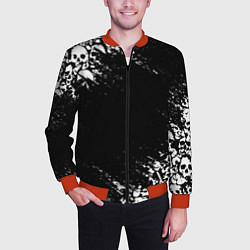 Бомбер мужской БЕЛЫЕ ЧЕРЕПА, цвет: 3D-красный — фото 2