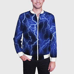 Бомбер мужской МОЛНИЯ NEON, цвет: 3D-белый — фото 2
