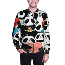 Бомбер мужской Панды, цвет: 3D-черный — фото 2