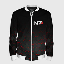 Бомбер мужской MASS EFFECT N7, цвет: 3D-белый