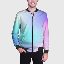 Бомбер мужской Небесно голубой градиентный, цвет: 3D-черный — фото 2