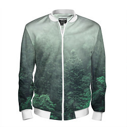 Бомбер мужской Туманный лес, цвет: 3D-белый