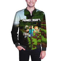 Бомбер мужской Minecraft, цвет: 3D-черный — фото 2
